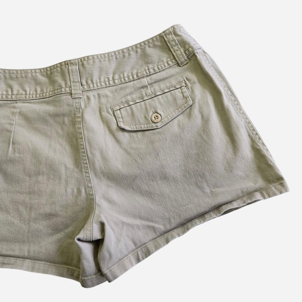 VTG y2k low rise micro shorts / SM 4 / cotton khaki preppy beach summer jorts - Picture 5 of 5